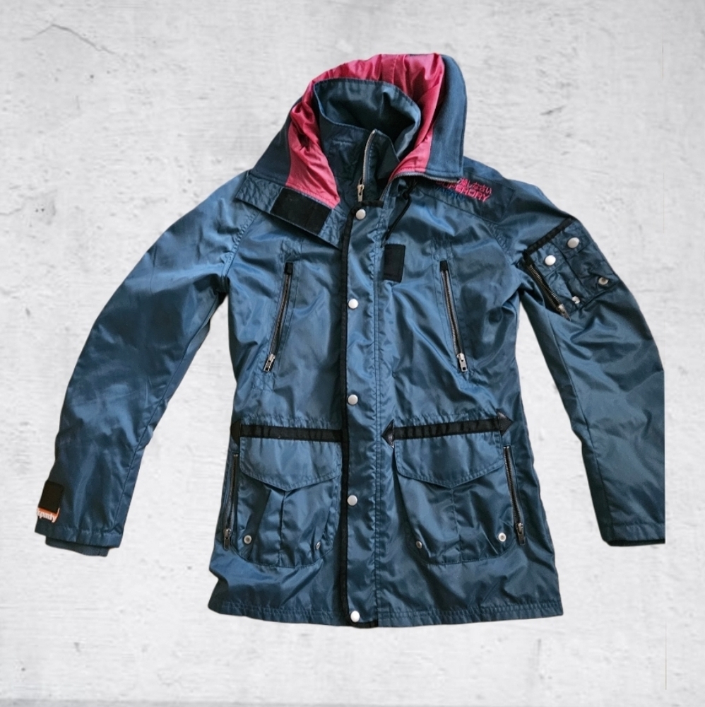 Superdry coat/jacket once once!Blue pink silver